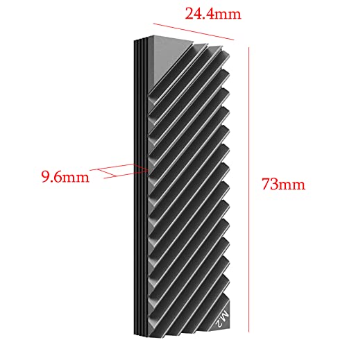 Disipador de Calor Aluminio SSD M.2 PS5 2280 con 2 Almohadillas Térmicas de Silicona de Doble Cara Cooler Disipador Nvme para PC/PS5 (Negro)