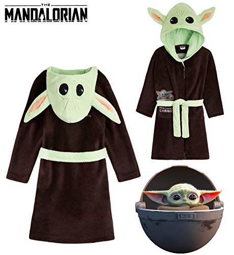 Disney Bata para niños de Star Wars con forma de bebé Yoda de The Mandalorian (Marron/Verde, 11-12 años)