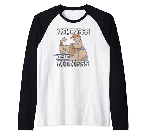 Disney Hercules Witness The Fitness Camiseta Manga Raglan