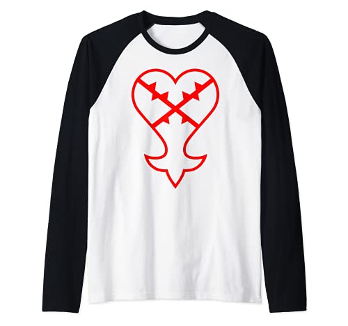 Disney Kingdom Hearts Heartless Symbol Camiseta Manga Raglan