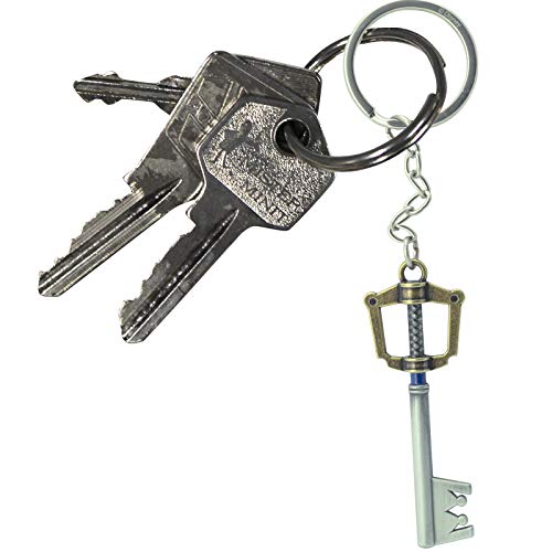 Disney Kingdom Hearts - Llavero 3D con diseño de hoja impresa, color plateado y dorado