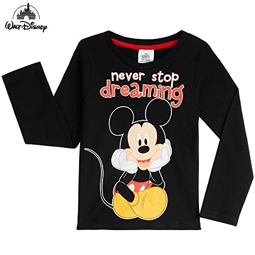 Disney Mickey Mouse Pijama Niño, Pijamas Niños 100% Algodon, Conjunto Pijama Niño Invierno de Manga Larga, Regalos para Niños y Niñas 12 Meses- 6 Años (3-4 años)