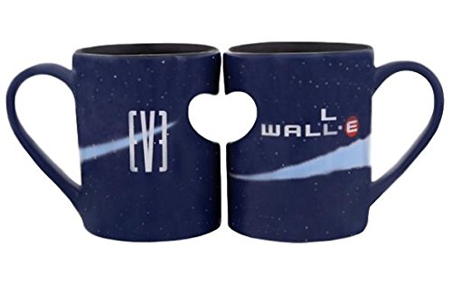 Disney Parks Exclusive Wall-e and Eva - Juego de tazas (355 ml)