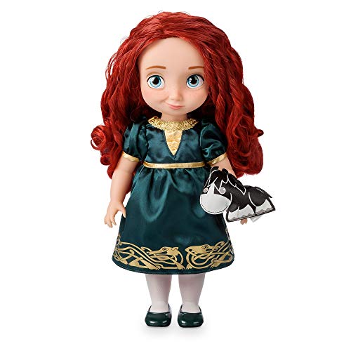 Disney Store: muñeca de Princesa niña Coleccionable de Mérida (colección Animators), Brave, 39 cm, Pelo enraizado y Traje realistas, Juguete de Angus en Raso Acolchado, para Mayores de 3 años