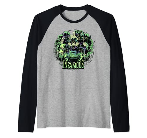 Disney Villains Infamous Evil Group Camiseta Manga Raglan
