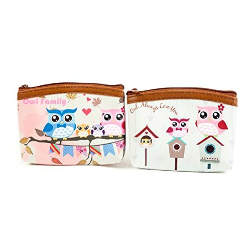 DISOK - Monedero Buhos Happy (Precio Unitario)- Detalles Bodas Baratos, Monederitos, Carteras y Monederos para Recuerdos y Regalos de Bodas Baratos Originales para invitadas