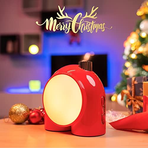 Divoom Planet-9 Lámpara de mesa inalámbrica e inteligente - Luz de ambiente programable con LED RGB - Luz nocturna para dormitorio, sala de juegos, oficina (Rojo)