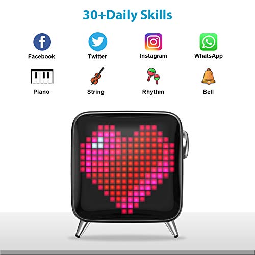 Divoom Tivoo MAX Pixel LED Art - Altavoz Bluetooth con Potencia de Salida de 40 W, batería integrada y aplicación Inteligente - Color Midnight Black