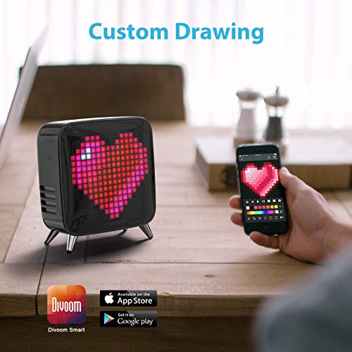 Divoom Tivoo MAX Pixel LED Art - Altavoz Bluetooth con Potencia de Salida de 40 W, batería integrada y aplicación Inteligente - Color Midnight Black