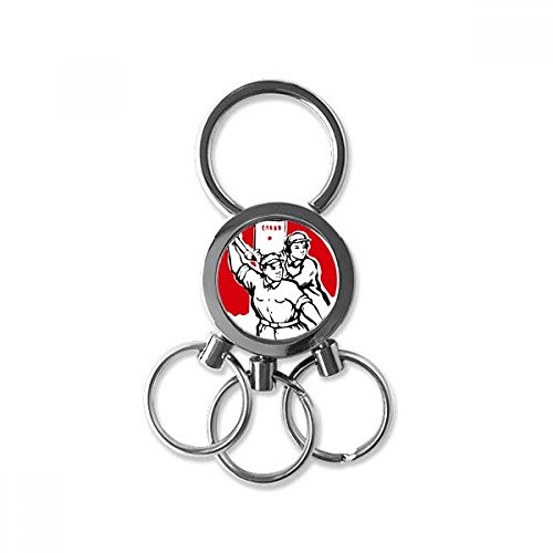 DIYthinker Papel Comunista Patriotismo Rojo De Metal De Acero Inoxidable Anillo De Llavero Regalo Clip De Llavero Del Llavero Coche