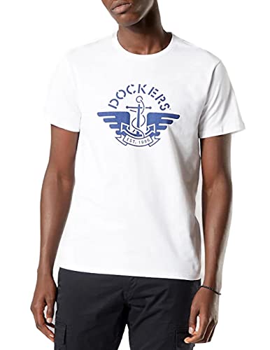 Dockers tee Camiseta, Blanco (Logo Paper White 0082), Medium para Hombre