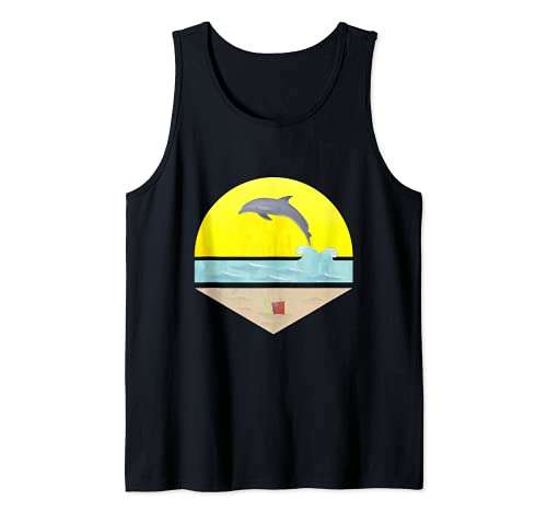 Dolphin Sea Waves y Sandbox en verano Camiseta sin Mangas