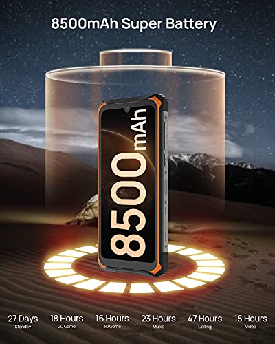 DOOGEE S86 [2021] 8500mAh Batería Movil, 6GB RAM+128GB ROM IP68 IP69K Smartphone Resistente Agua y Golpes, Cámara Cuádruple 16MP Moviles Todoterreno 4G, Helio P60 6.1inch, NFC, Naranja