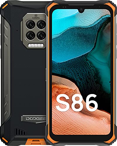DOOGEE S86 [2021] 8500mAh Batería Movil, 6GB RAM+128GB ROM IP68 IP69K Smartphone Resistente Agua y Golpes, Cámara Cuádruple 16MP Moviles Todoterreno 4G, Helio P60 6.1inch, NFC, Naranja