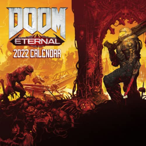 DOOM Eterna Calendar 2022: January 2022 - December 2022 OFFICIAL Squared Monthly Calendar, 12 Months | BONUS 4 Months 2021