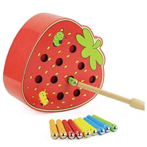 Dorime Bebé Montessori educativos de Madera Juguetes Entre Padres e Hijos Interactivo Cierre magnético Worms Juguete Juego de Matemáticas en Color cognitiva para niños