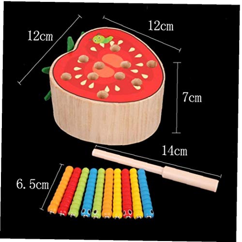 Dorime Bebé Montessori educativos de Madera Juguetes Entre Padres e Hijos Interactivo Cierre magnético Worms Juguete Juego de Matemáticas en Color cognitiva para niños