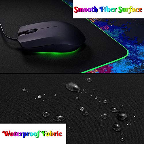 DORRISO Alfombrilla de Ratón Gaming RGB Extra Grande XXL 900x400 mm Juego Alfombrilla Raton Suave Impermeable con Base de Goma Antideslizante para Gamers Ordenador PC Laptop Mapa del Mundo