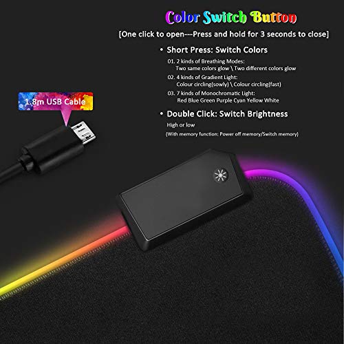 DORRISO Alfombrilla de Ratón Gaming RGB Extra Grande XXL 900x400 mm Juego Alfombrilla Raton Suave Impermeable con Base de Goma Antideslizante para Gamers Ordenador PC Laptop Mapa del Mundo