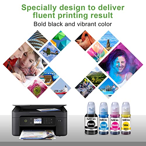 DOUBLE D 774 664 - Botella de tinta compatible con Epson 774 664 T7741 T6642 T6643 T6644 Ecotank para Epson EcoTank L355 L555 ET-2500 ET-2550 ET-2600 ET-360 0 ET-4 500, ET-4550, ET-14000, ET-16500.