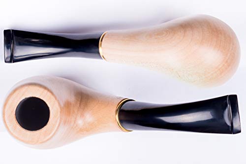 Dr. Watson - Pipa de Fumar de Madera del Tabaco, tallada a mano, se adapta al filtro de 9mm, viene con bolsa, en caja (Clásico, Blanca)