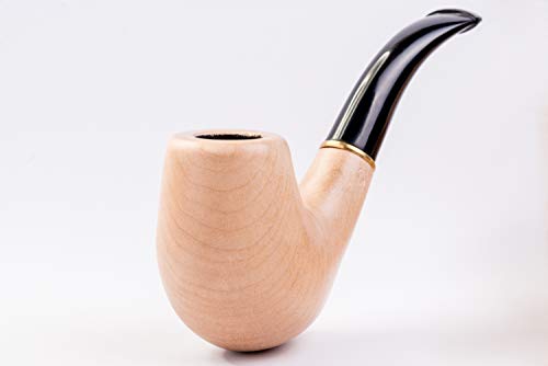 Dr. Watson - Pipa de Fumar de Madera del Tabaco, tallada a mano, se adapta al filtro de 9mm, viene con bolsa, en caja (Clásico, Blanca)