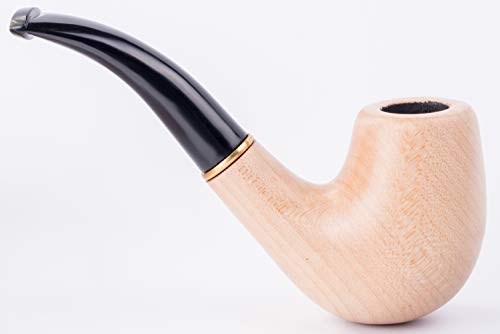 Dr. Watson - Pipa de Fumar de Madera del Tabaco, tallada a mano, se adapta al filtro de 9mm, viene con bolsa, en caja (Clásico, Blanca)