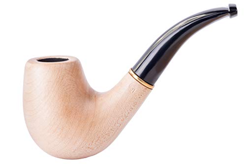 Dr. Watson - Pipa de Fumar de Madera del Tabaco, tallada a mano, se adapta al filtro de 9mm, viene con bolsa, en caja (Clásico, Blanca)