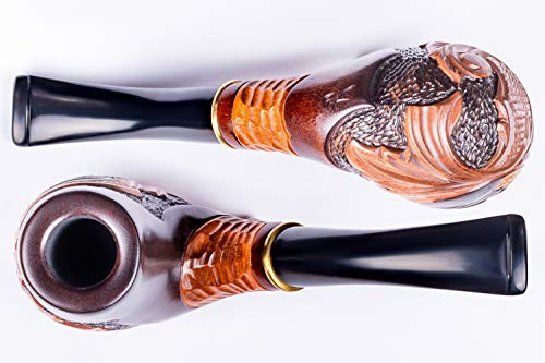 Dr. Watson - Pipa de Fumar de Madera del Tabaco, tallada a mano, se adapta al filtro de 9mm, viene con bolsa, en caja (Sherlock Holmes)