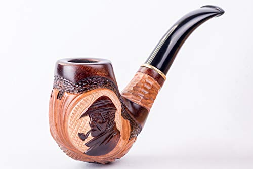 Dr. Watson - Pipa de Fumar de Madera del Tabaco, tallada a mano, se adapta al filtro de 9mm, viene con bolsa, en caja (Sherlock Holmes)