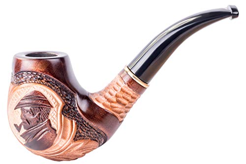 Dr. Watson - Pipa de Fumar de Madera del Tabaco, tallada a mano, se adapta al filtro de 9mm, viene con bolsa, en caja (Sherlock Holmes)