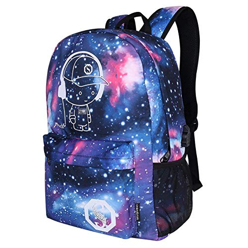 Dracarys Anime Galaxy Mochila Luminosa - Mochila Escolar con Puerto de Carga USB - Daypack Ambulante Bolso de Escuela de Hombro Bolsa para portátil para niños y niñas
