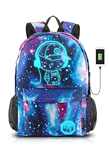 Dracarys Anime Galaxy Mochila Luminosa - Mochila Escolar con Puerto de Carga USB - Daypack Ambulante Bolso de Escuela de Hombro Bolsa para portátil para niños y niñas