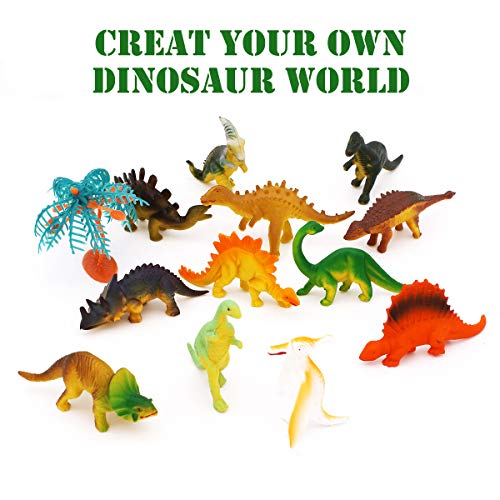 Dreamon Juego de Mini Figura Dinosaurios Prehistóricos Modelos Juguete de Mini Dino Set para Niños Chicos,12 Teilig