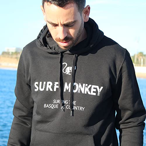 Algodón Orgánico Gots Surf Monkey® DRESSED IN MUSIC PLAY WITH ME Hoodie Sudadera Ecológica con Capucha para Hombre 