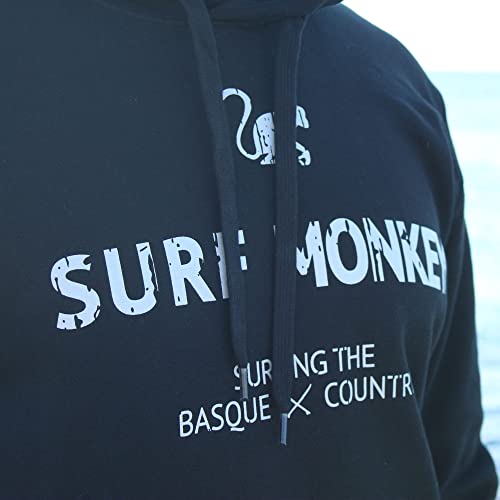 DRESSED IN MUSIC PLAY WITH ME Hoodie Sudadera Ecológica con Capucha para Hombre - Algodón Orgánico Gots Surf Monkey® (Negro Canguro, M)