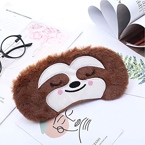 dressfan Linda 3D Máscara de Ojos Animal para Dormir Viajar Mascarilla Transpirable de Sueño Sombra de Mascara de Dormir Niño Mujer Adulta Ntifaz para Dormir (Una Talla, E-Marrón)