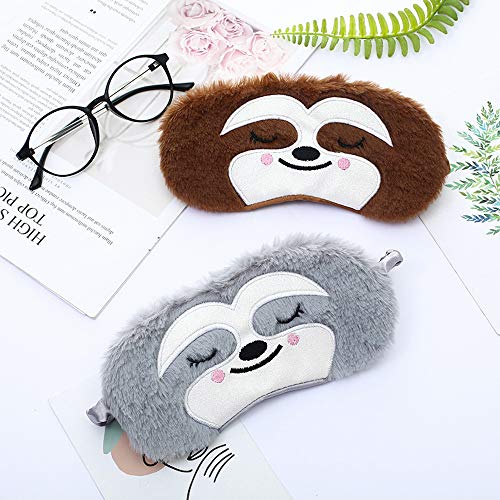 dressfan Linda 3D Máscara de Ojos Animal para Dormir Viajar Mascarilla Transpirable de Sueño Sombra de Mascara de Dormir Niño Mujer Adulta Ntifaz para Dormir (Una Talla, E-Marrón)