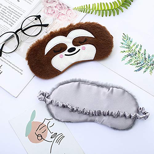 dressfan Linda 3D Máscara de Ojos Animal para Dormir Viajar Mascarilla Transpirable de Sueño Sombra de Mascara de Dormir Niño Mujer Adulta Ntifaz para Dormir (Una Talla, E-Marrón)