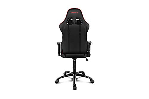 Drift DR125BR - Silla Gaming Profesional, (Poilipiel, Ergonómica, Respaldo Reclinable, Altura Regulable, Reposabrazos Ajustables), Color Negro/Rojo