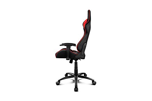 Drift DR125BR - Silla Gaming Profesional, (Poilipiel, Ergonómica, Respaldo Reclinable, Altura Regulable, Reposabrazos Ajustables), Color Negro/Rojo