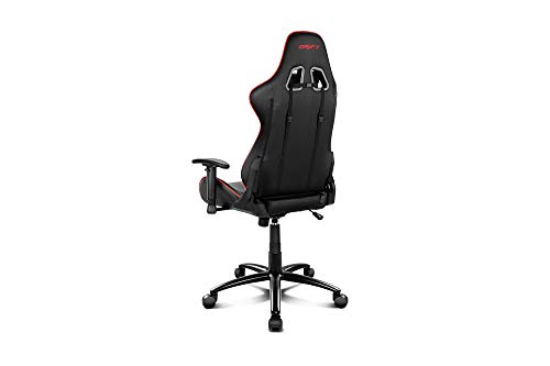 Drift DR125BR - Silla Gaming Profesional, (Poilipiel, Ergonómica, Respaldo Reclinable, Altura Regulable, Reposabrazos Ajustables), Color Negro/Rojo