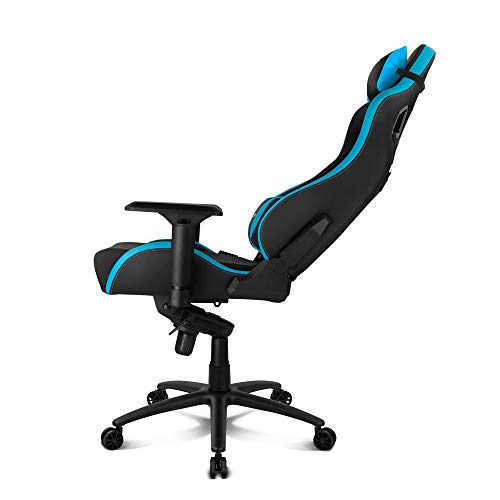 Drift DR500BL - Silla Gaming Profesional, polipiel, reposabrazos ajustable 4D, piston clase 4, sistema balanceo, altura regulable, respaldo reclinable, cojines lumbar y cervical, color negro/azul