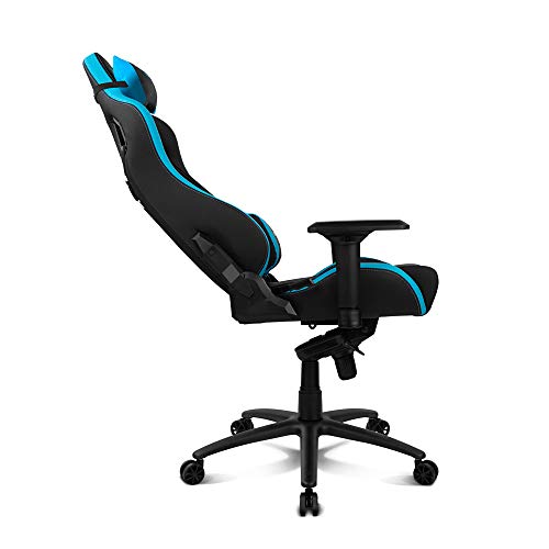 Drift DR500BL - Silla Gaming Profesional, polipiel, reposabrazos ajustable 4D, piston clase 4, sistema balanceo, altura regulable, respaldo reclinable, cojines lumbar y cervical, color negro/azul