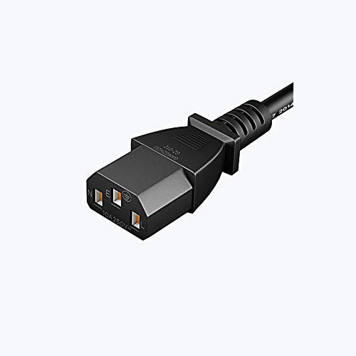 DTK 1,8M IEC320 C13 H05VV-F 3 * 0.75mm² Cable de Alimentación para Dispositivos Frescos Impresora, PC, Monitor, Televisión, Proyector, PS3 PS4 Pro, Equipo de DJ,Cable IEC Negro de 3 Pines