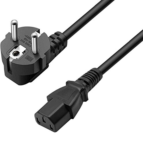 DTK 1,8M IEC320 C13 H05VV-F 3 * 0.75mm² Cable de Alimentación para Dispositivos Frescos Impresora, PC, Monitor, Televisión, Proyector, PS3 PS4 Pro, Equipo de DJ,Cable IEC Negro de 3 Pines