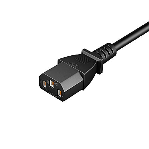 DTK Cable de Alimentación (2 Piezas) 1,2M IEC320 C13 H05VV-F para Impresora, PC, Monitor, Televisión, Proyector, PS3 / PS4 Pro, Equipo de DJ,Cable IEC Negro de 3 Pines