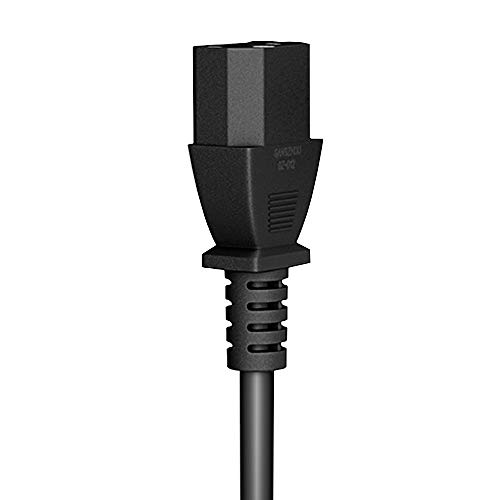 DTK Cable de Alimentación (2 Piezas) 1,2M IEC320 C13 H05VV-F para Impresora, PC, Monitor, Televisión, Proyector, PS3 / PS4 Pro, Equipo de DJ,Cable IEC Negro de 3 Pines