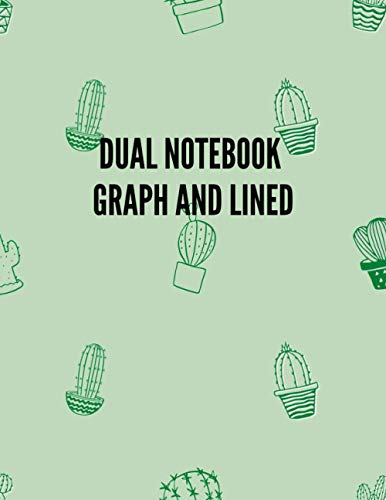 Dual Notebook Graph and Lined Cactus Cover: Narrow Ruled (55) + Grid Lined 2x2 Squares Per Inch (55) 8.5x11, Pages 110, Paperback