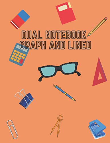 Dual Notebook Graph and Lined Stationery Cover: Narrow Ruled (55) + Grid Lined 2x2 Squares Per Inch (55) 8.5x11, Pages 110, Paperback